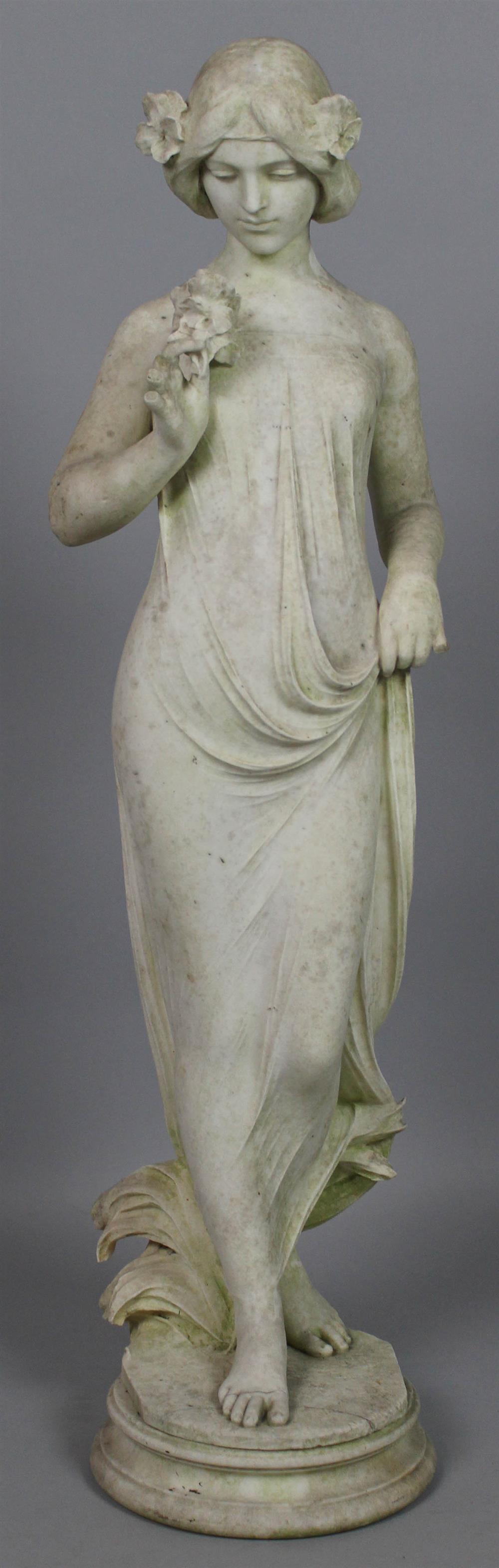 Appraisal: MARBLE FIGURE OF NYMPH OF THE FIELDS IN THE MANNER