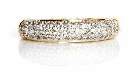 Appraisal: A ct gold pave diamond set band estimated total diamond