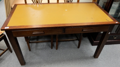 Appraisal: Leather topped oak table