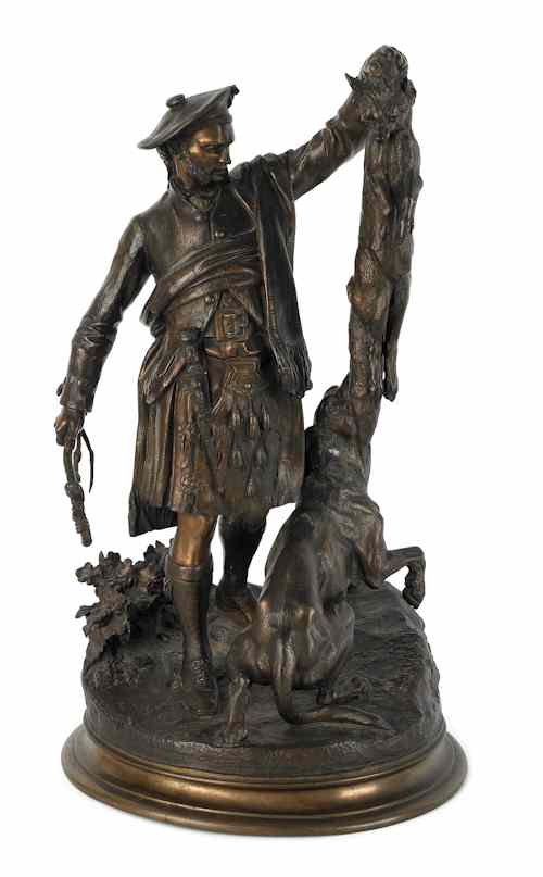 Appraisal: P J Mene French - bronze figural group of a