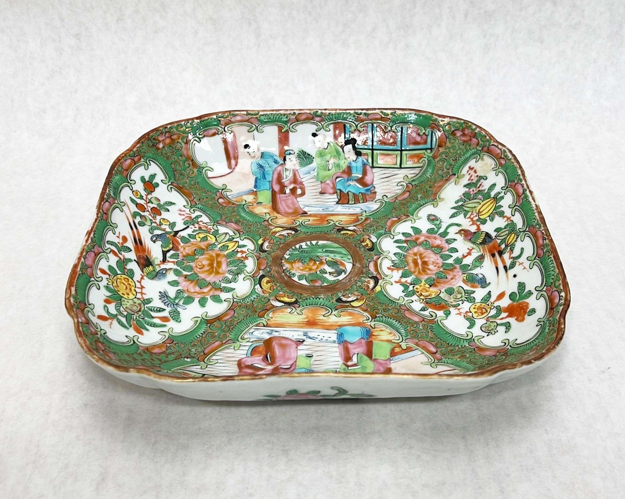 Appraisal: Chinese Export Rose Medallion Square Bowl wide deep Condition Wear