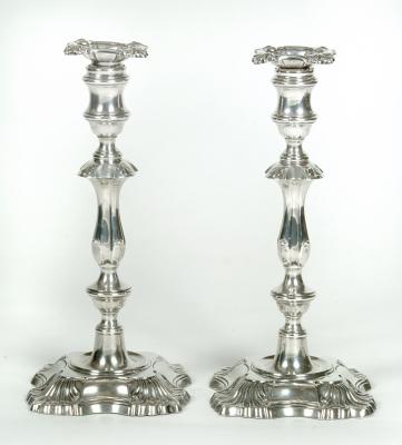 Appraisal: A PAIR OF EDWARDIAN CANDLESTICKS William Hutton Sons Ltd London