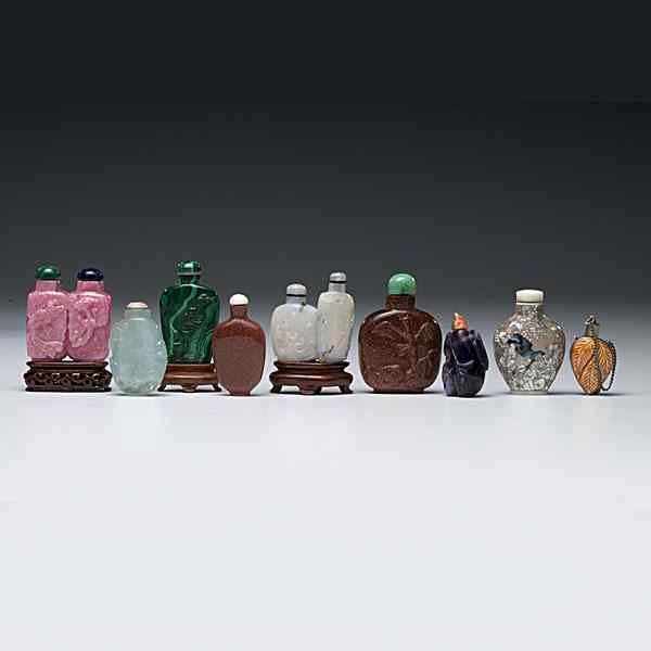 Appraisal: Fine Collection of Chinese Snuff Bottles Chinese A group of