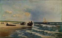 Appraisal: HERMANN DUDLEY MURPHY American - BEACHGOERS BY THE BREAKERS Large