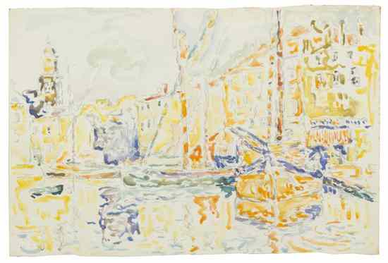 Appraisal: Paul Signac French - Quai Suffren Saint Tropez watercolor signed