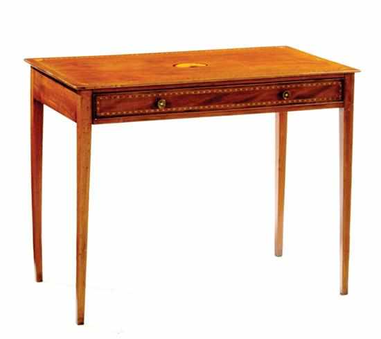 Appraisal: Hepplewhite inlaid mahogany side table early th century rectangular inlaid