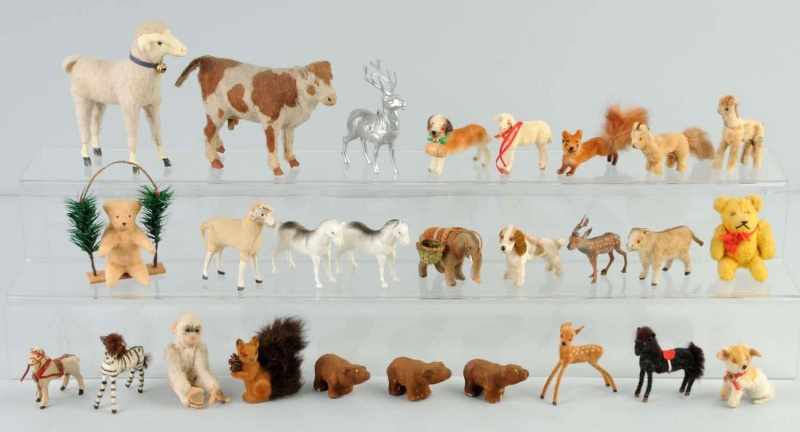 Appraisal: Lot of Flocked Animals Description Includes cows giraffes bears horses