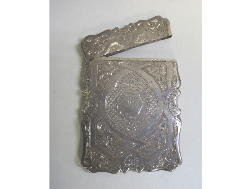 Appraisal: Cased Victorian silver card case Birmingham