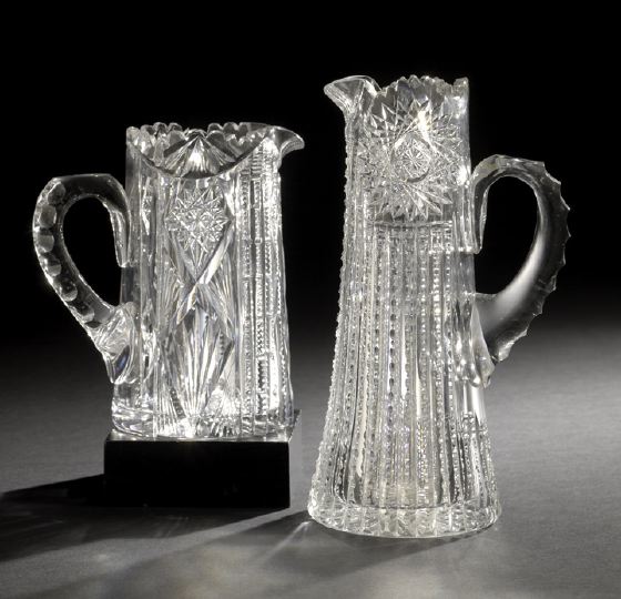 Appraisal: Two American Brilliant-Cut Glass Pitchers the first a Libbey pitcher