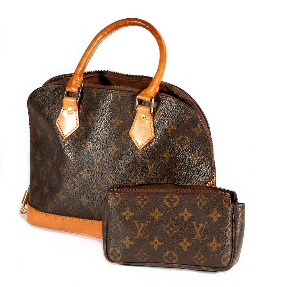 Appraisal: Louis Vuitton Alma leather canvas monogram bag with interior case