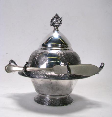 Appraisal: Silver Plate Cheese Dome with Knife Derby Silver Co