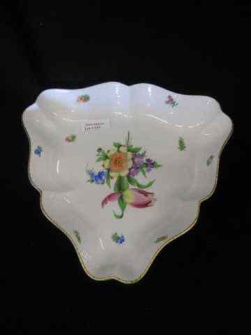 Appraisal: Herend Porcelain Bowl floral sprays triangular '' excellent