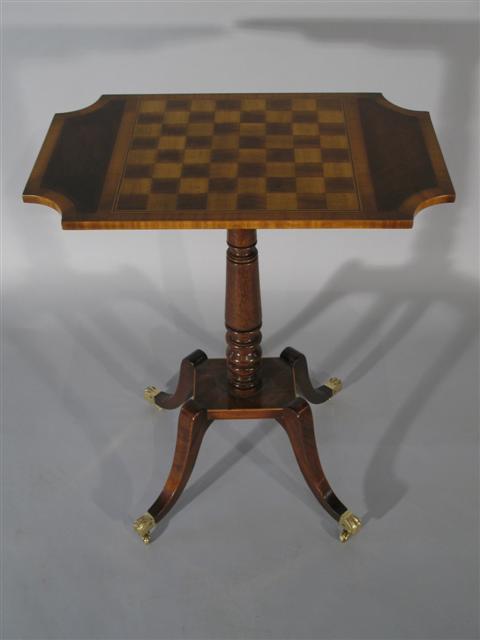 Appraisal: MODERN FEDERAL STYLE CHESS TABLE h w d in