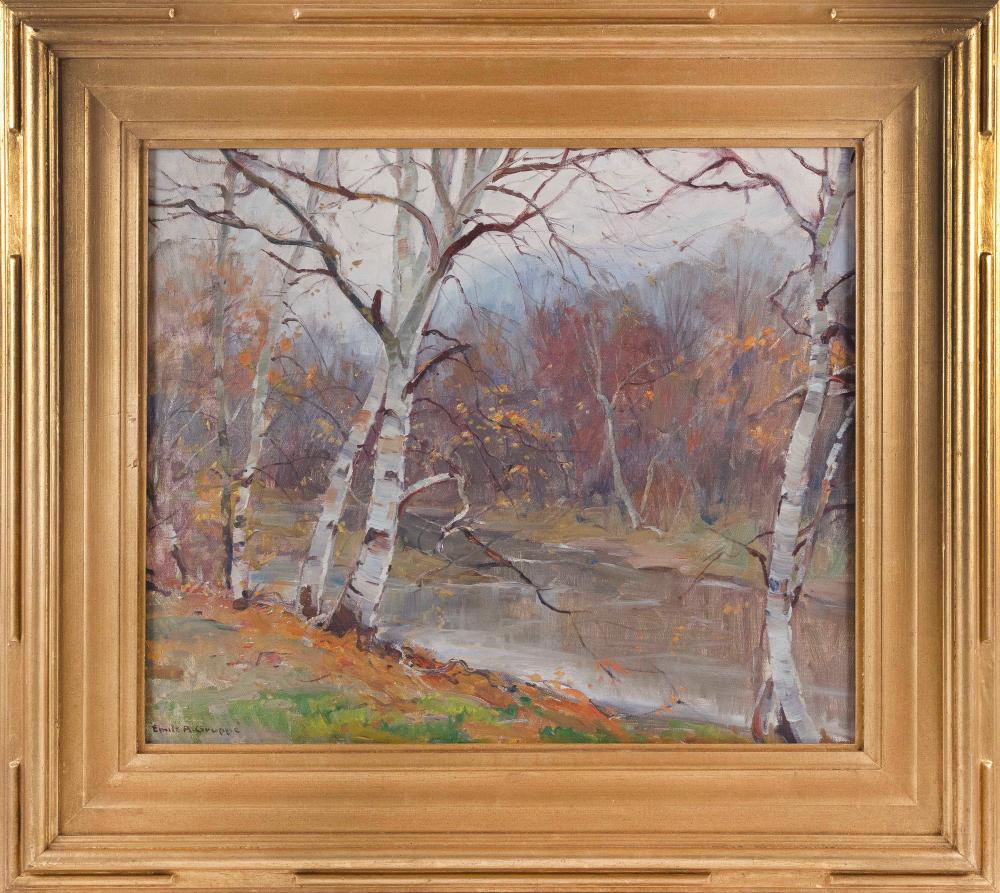 Appraisal: EMILE ALBERT GRUPPE MASSACHUSETTS - BIRCH TREES ALONG THE STREAM