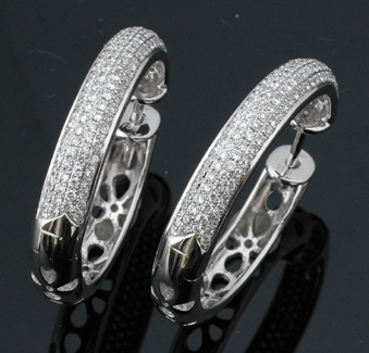 Appraisal: A pair of diamond earrings The ct white gold hoops