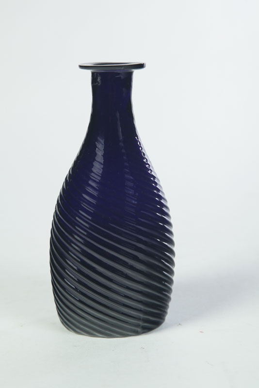 Appraisal: COLOGNE BOTTLE American nd quarter- th century Deep cobalt -mold