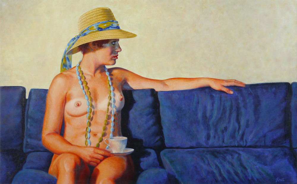 Appraisal: KRATE Nathan American - ''The Blue Couch'' A Young Suntanned