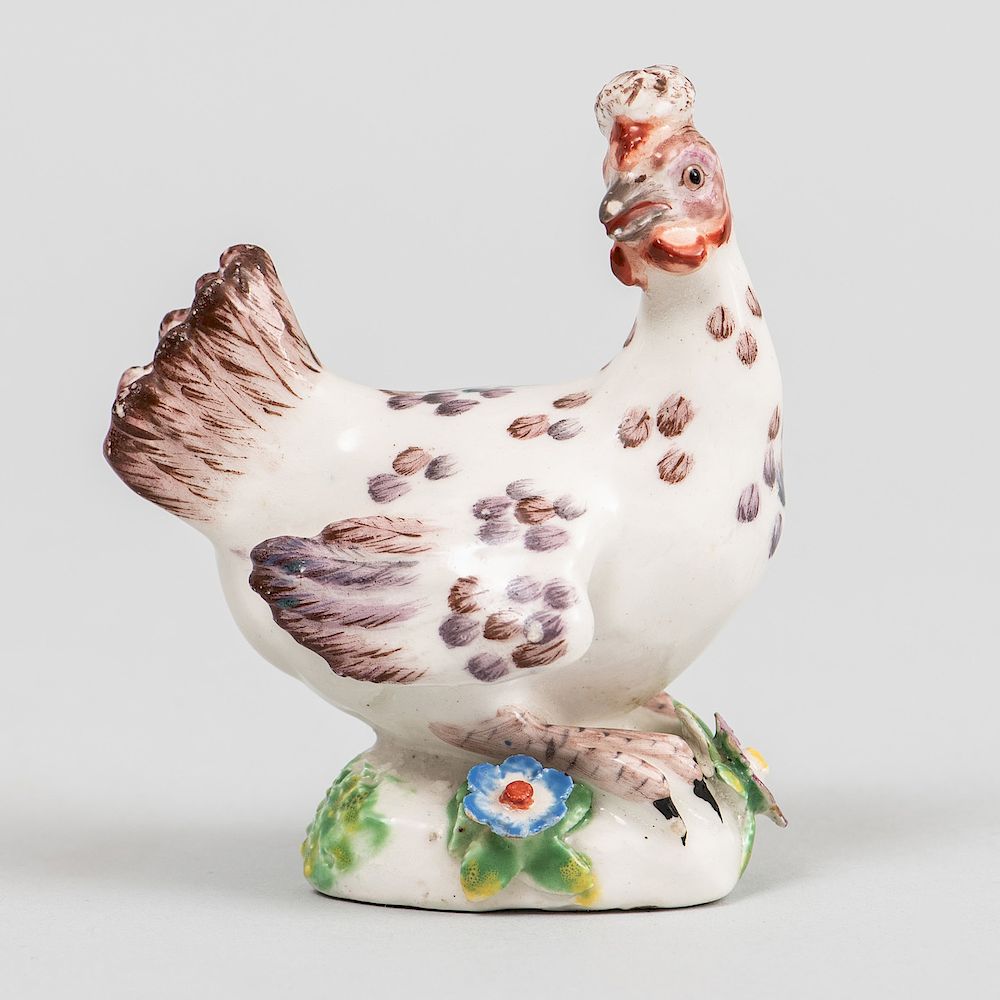 Appraisal: Chelsea Porcelain Model of a Hen Unmarked with impressed rubbed