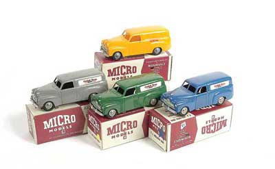 Appraisal: Micromodels a group of plastic Holden Vans to include Kodak