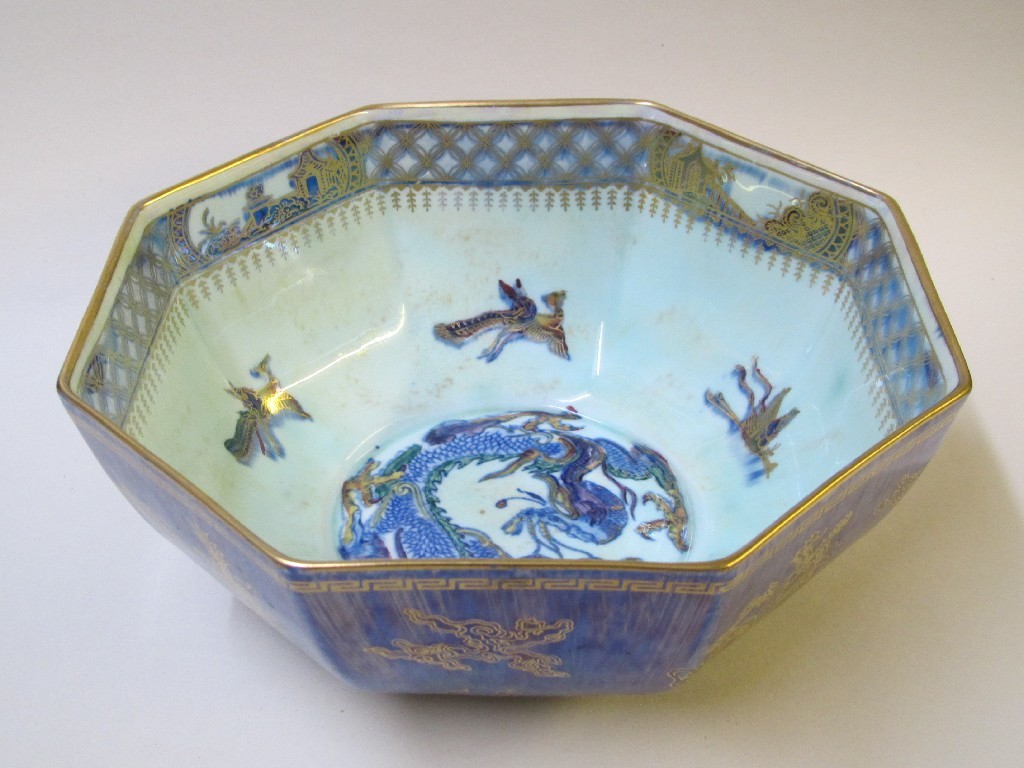 Appraisal: A Wedgwood lustre ware octagonal bowl painted with ho-o birds