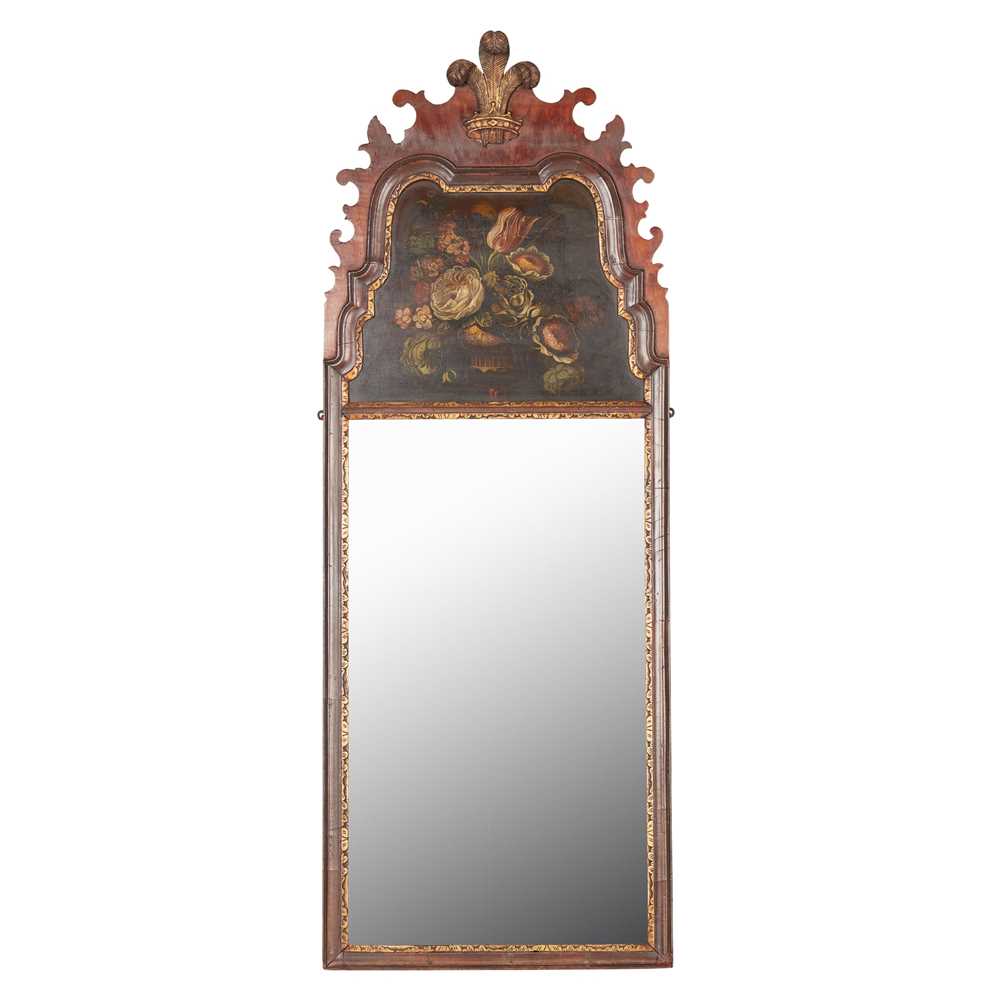 Appraisal: GEORGE II STYLE MAHOGANY PAINTED AND PARCEL-GILT MIRROR LATE TH