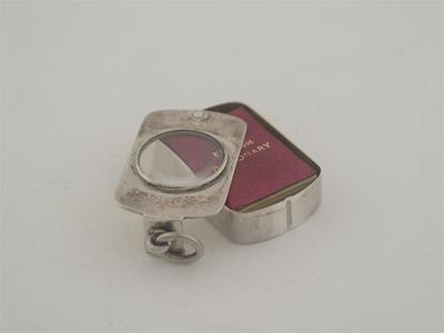 Appraisal: A late Victorian pendant box fob inscribed Chloe Feb th