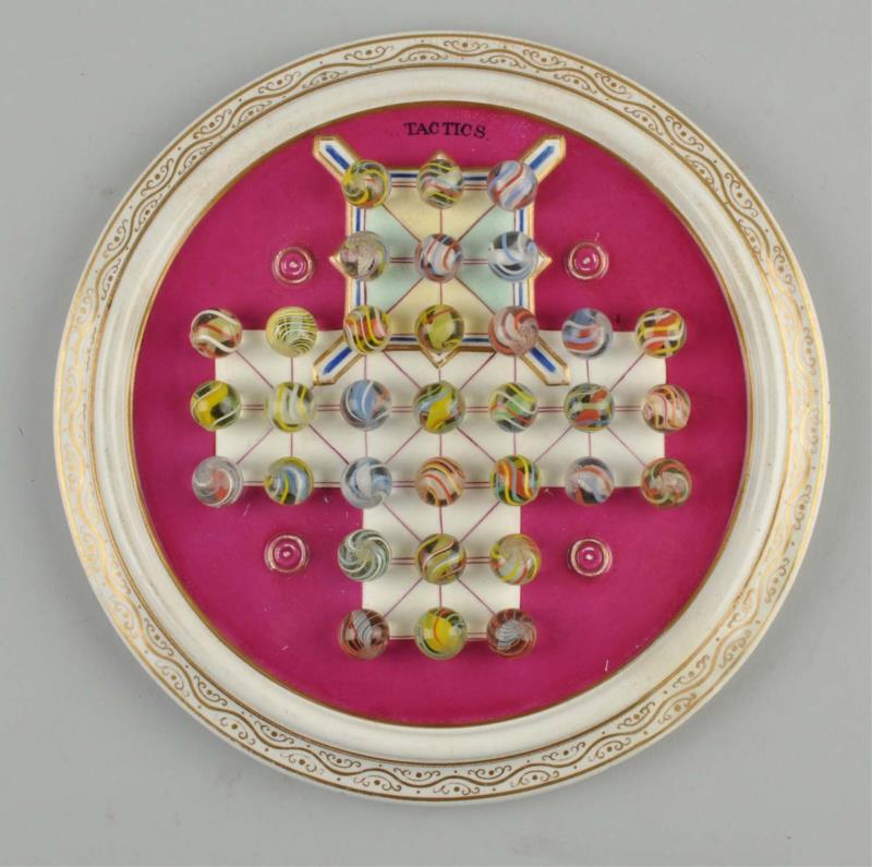 Appraisal: Staffordshire China Board with Marbles Marbles Dia Board - Dia