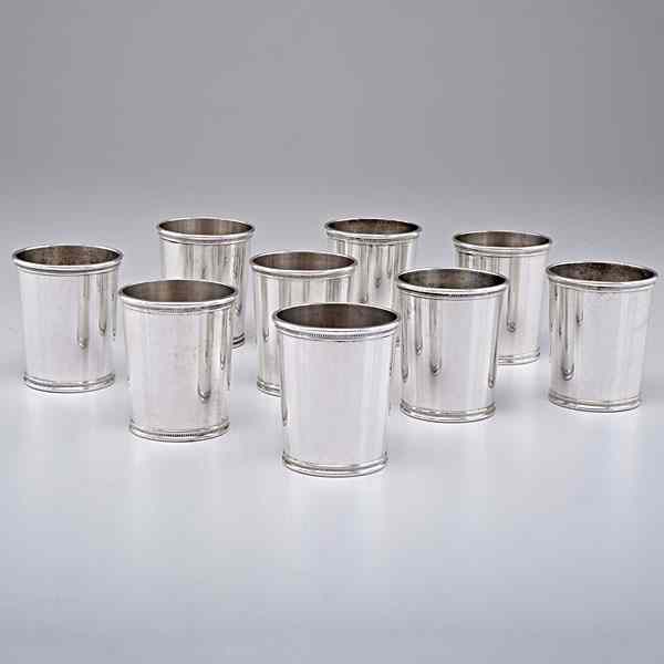 Appraisal: Kentucky Sterling Julep Cups Kentucky th century nine sterling silver