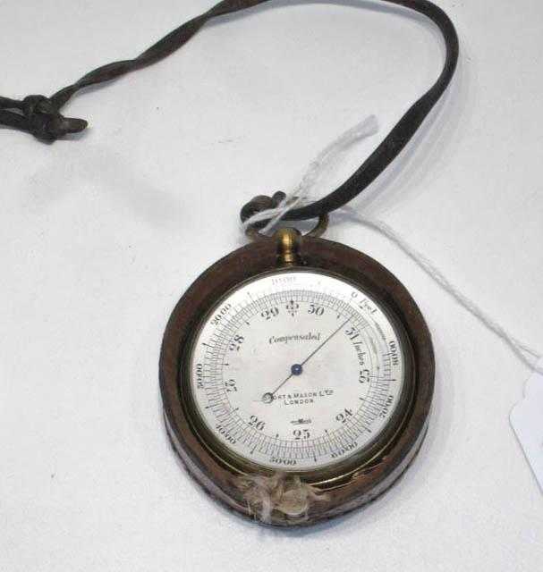 Appraisal: SHORT MASON LTD COMPENSATED POCKET BAROMETER brass case to inch