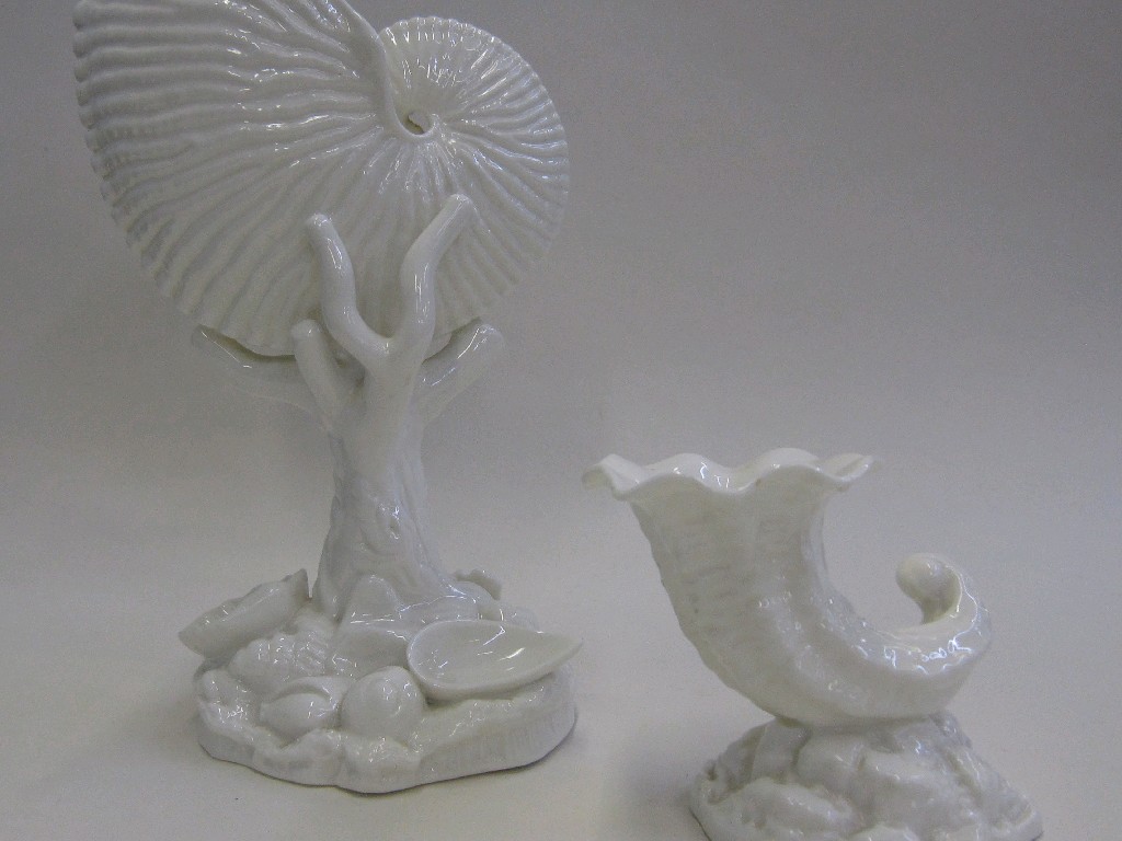 Appraisal: Royal Worcester Nautilus shell salt in cream glaze and a