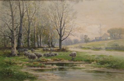 Appraisal: CARL WEBER american - GRAZING SHEEP Signed 'Carl Weber' bottom