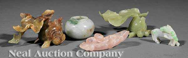 Appraisal: A Group of Chinese Jade and Hardstone Objects including two