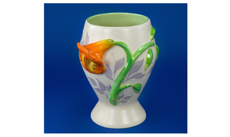 Appraisal: Clarice Cliff Vase Orange Lily in relief marks to base