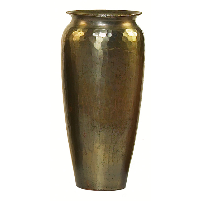 Appraisal: Roycroft vase tapered form in hammered copper lightly cleaned original