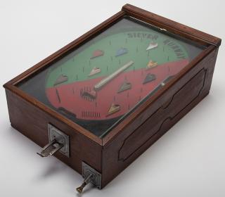 Appraisal: One Cent Silver Runway Wood Rail Countertop Pinball Machine One