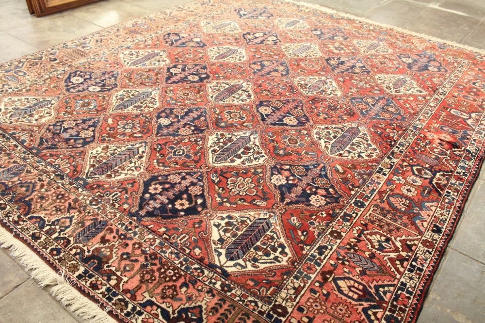 Appraisal: HAND KNOTTED PERSIAN BAKHTIARI PANEL CARPET Shalamzar garden panel design