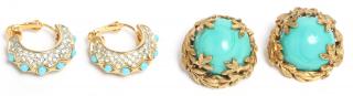 Appraisal: Vintage Chanel Kenneth Jay Lane Costume Earrings Comprising a pair