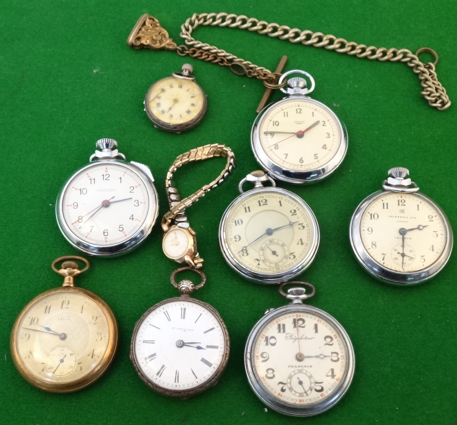 Appraisal: Various pocket watches to include chrome plated example with cm