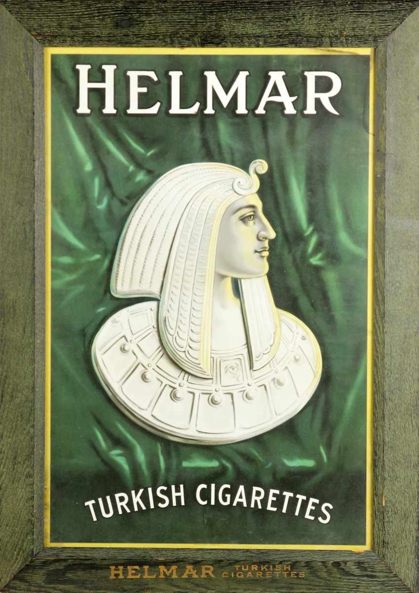 Appraisal: Helmar Turkish Cigarettes Paper Advertisement Condition Original painted frame Dimensions