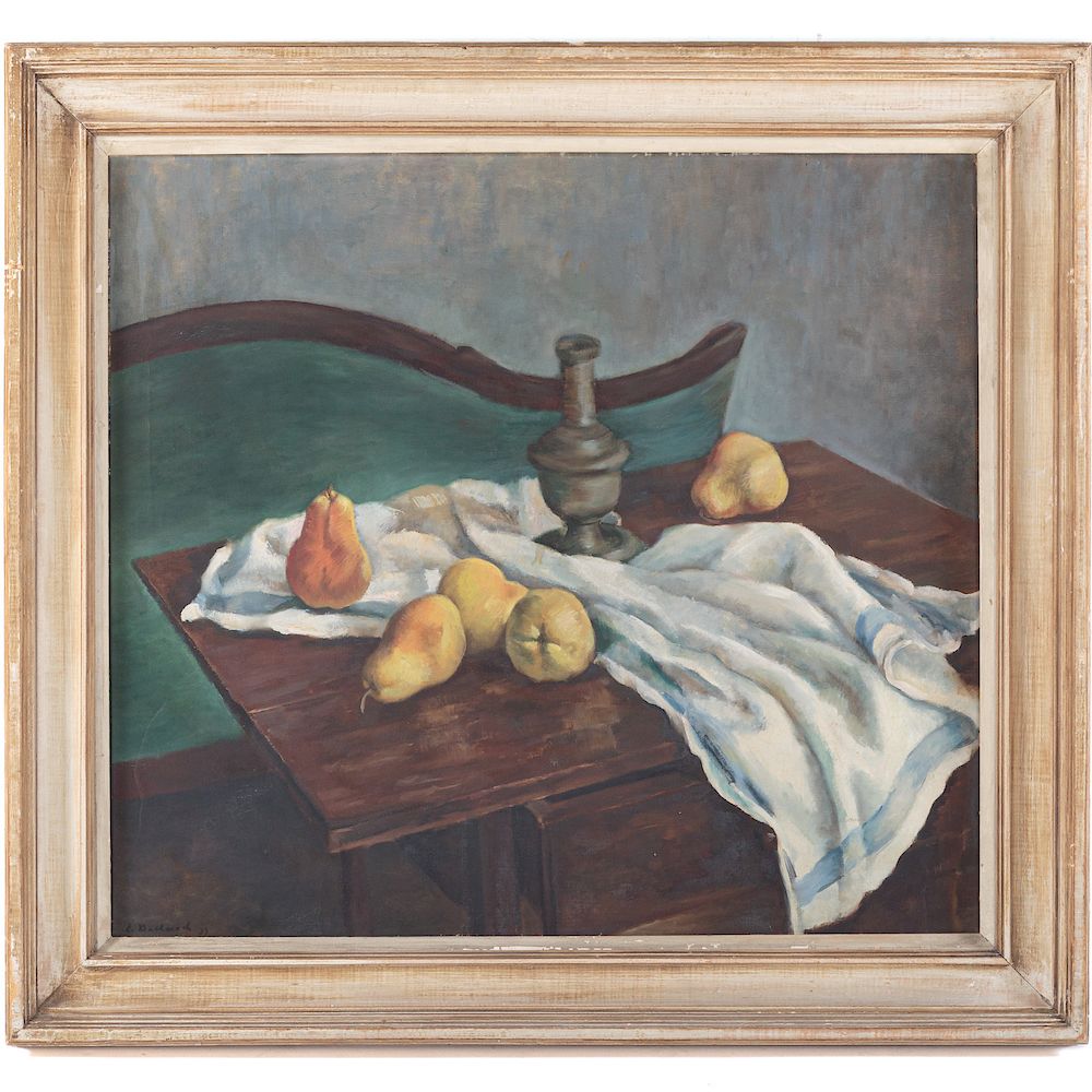 Appraisal: Elise W Bacharach Tabletop Still Life American - Oil on