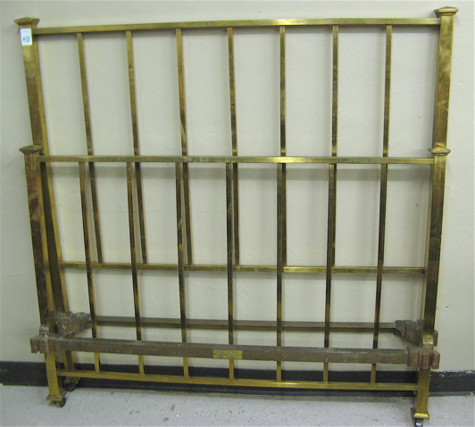 Appraisal: BRASS BED WITH RAILS American dated the headboard and lower