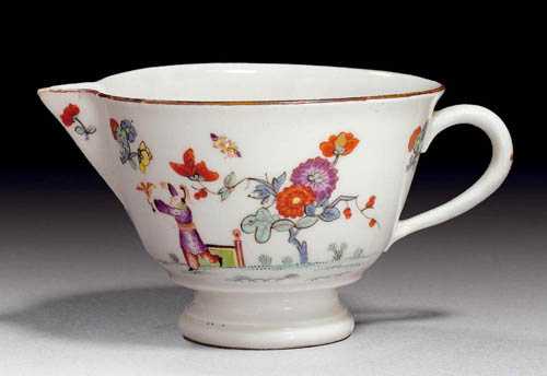 Appraisal: CUP WITH BEAK AND CHINOISERIE DECORATION MEISSEN CIRCA The decoration