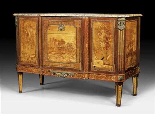 Appraisal: IMPORTANT COMMODE A PORTES Louis XVI with monogram JP Russian