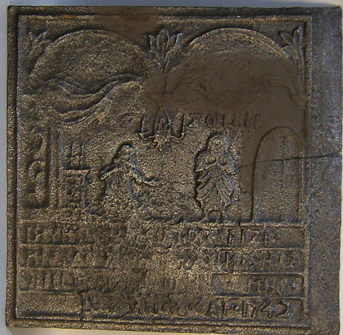 Appraisal: Pennsylvania cast iron stove plate th c h w Provenance