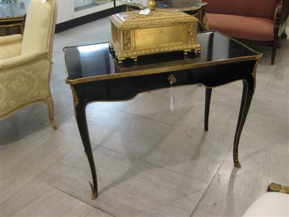 Appraisal: Napoleon III style brass mounted ebonized bureau de dame The