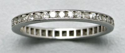 Appraisal: Diamond and platinum eternity ring round single-cut diamonds estimated total