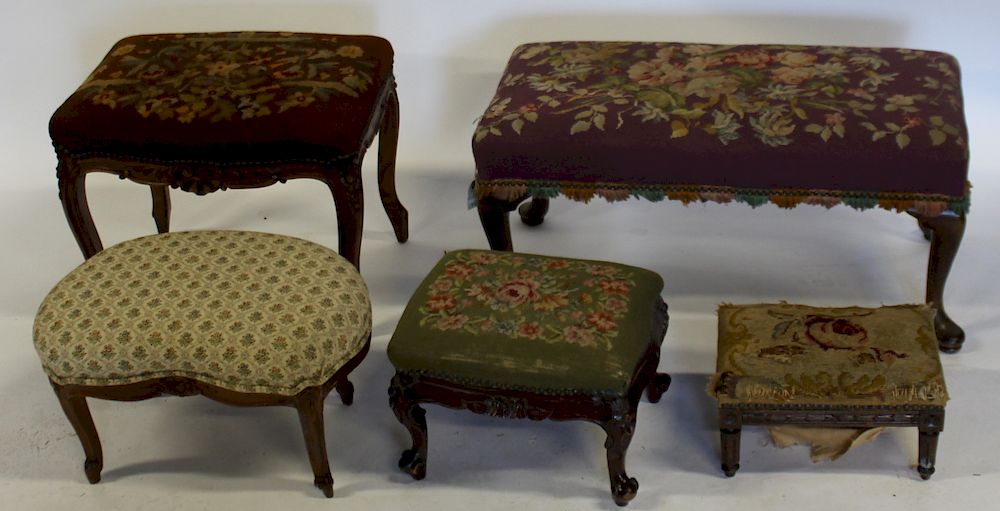 Appraisal: Lot of Antique French Style Stools From a Larchmont estate