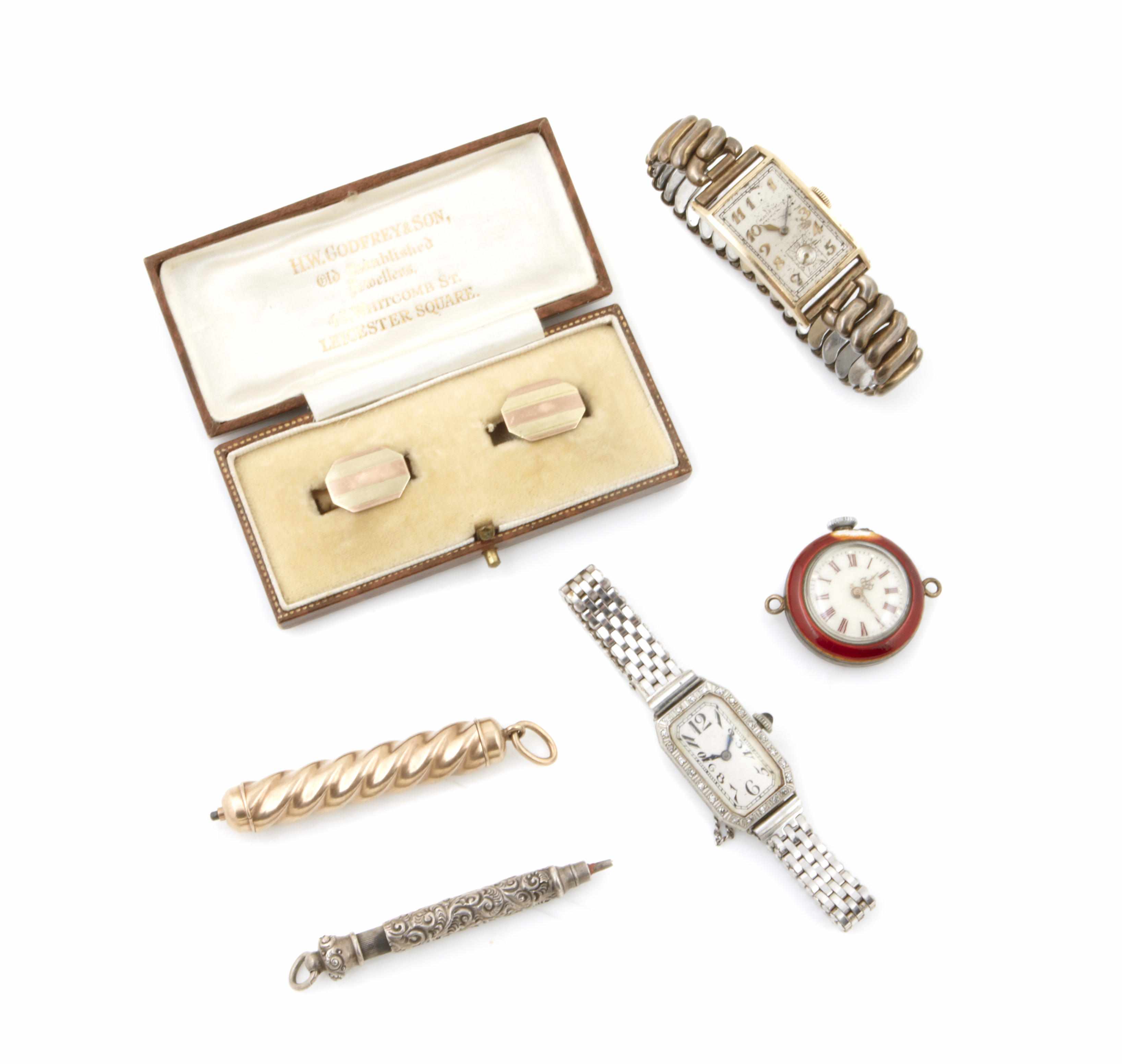 Appraisal: A collection watches and accessories including one diamond and platinum