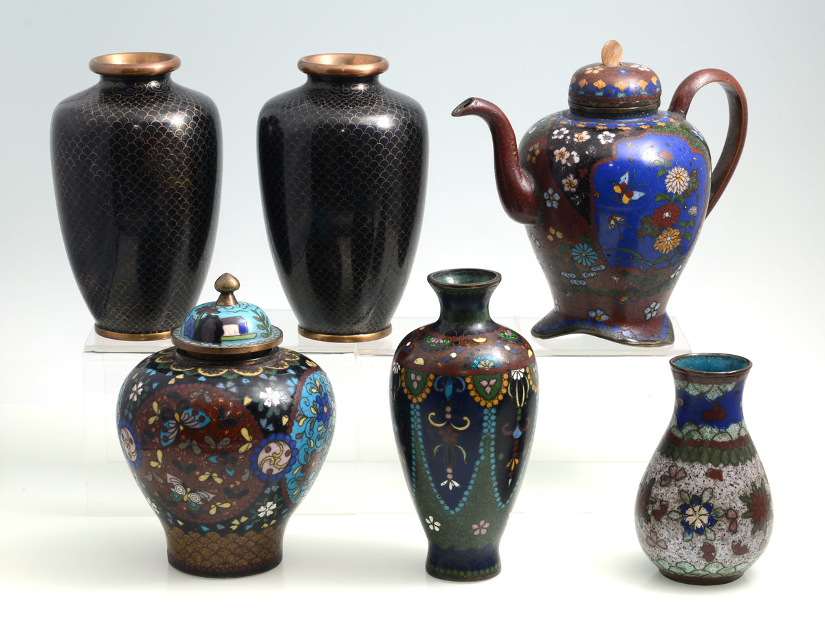 Appraisal: PIECE COLLECTION OF CLOISONNE pieces total to include - Pair