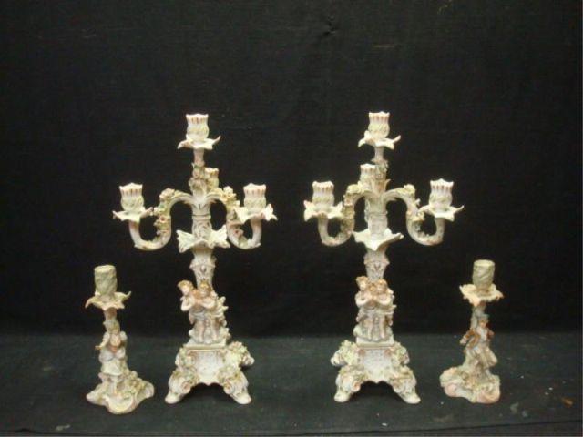 Appraisal: Pairs of Porcelain Candelabra From a Valley Stream estate Dimensions